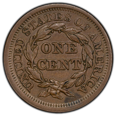 United States 1854 1 Cent Braided Hair Large Cent Coin
