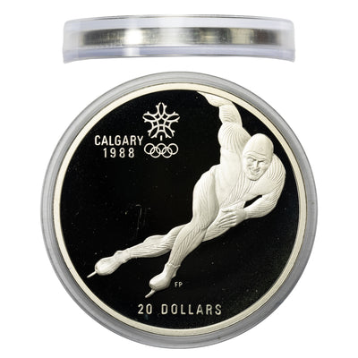 SOLD Canada 1985 $20 Olympic Silver Coin - Missing Edge Lettering Error