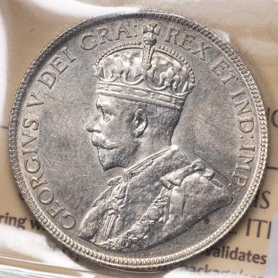 SOLD Canada 1917 50 Cents Half Dollar Silver Coin - ICCS AU-55