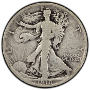 SOLD United States 1918 50 Cents Walking Liberty Half Dollar Silver Coin