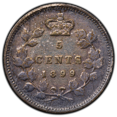 SOLD Canada 1899 5 Cents Silver Coin
