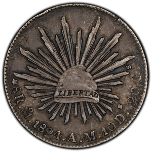 SOLD Mexico 1894 Mo-AM 8 Reales Silver Coin