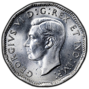 SOLD Canada 1945 5 Cents Coin - Victory - Choice UNC