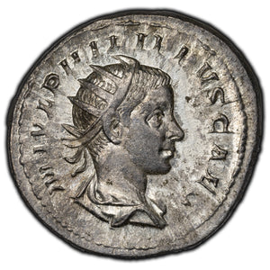 SOLD Ancient Rome Philip II 244-49 AD Denarius Silver Coin