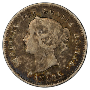 SOLD Canada 1897 5 Cents Silver Coin - F/VF