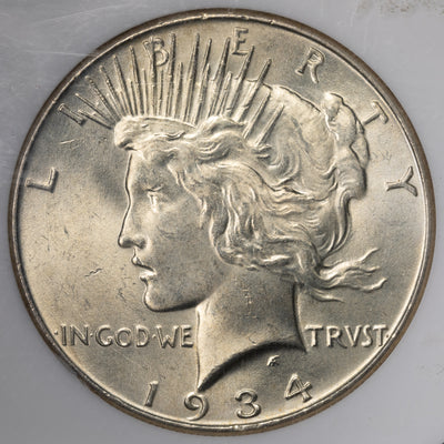 SOLD United States 1934 $1 Peace Dollar Silver Coin - NGC MS-64