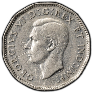 SOLD Canada 1947 Dot 5 Cents Nickel Coin - Scratched