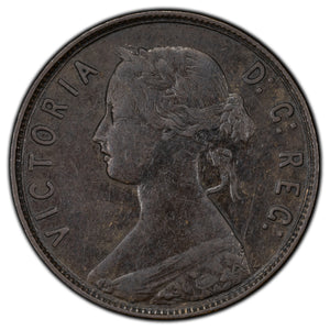 SOLD Newfoundland Victoria Large Cent Coin - Obverse Brockage Error