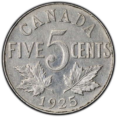 SOLD Canada 1925 5 Cents Nickel Coin - VF Scratch