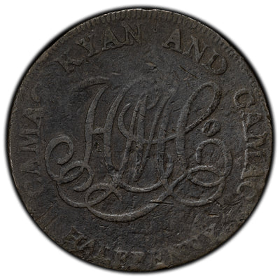 Ireland 1792 Dublin 1/2 Half Penny Token - Scratches
