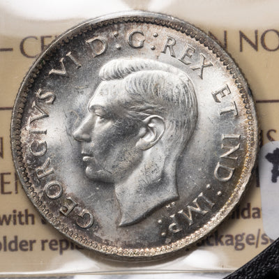 SOLD Canada 1939 25 Cents Quarter Silver Coin - ICCS MS-65