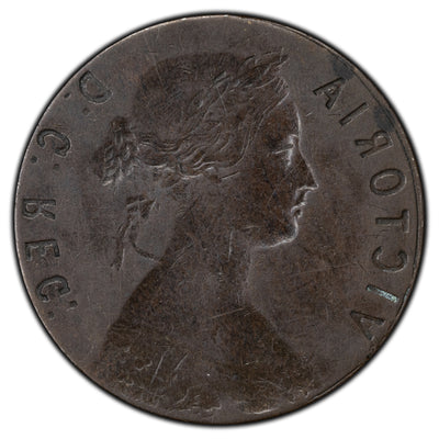 SOLD Newfoundland Victoria Large Cent Coin - Obverse Brockage Error