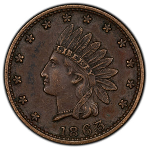 SOLD United States 1863 Civil War Token Military Display