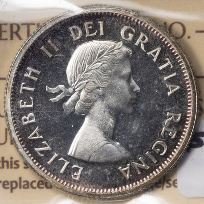 Canada 1956 25 Cents Quarter Silver Coin - ICCS PL-66 Heavy Cameo