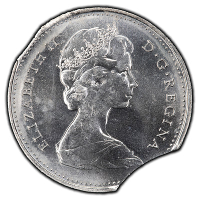 Canada 1975 10 Cents Dime Coin - Double Clip Error