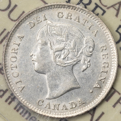 SOLD Canada 1897 Slender 8 5 Cents Silver Coin - ICCS EF-45