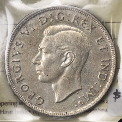 SOLD Canada 1947 Blunt 7 $1 Silver Dollar Coin - ICCS VF-30