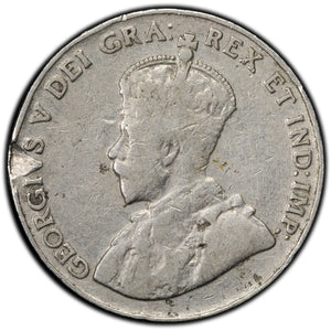 SOLD Canada 1925 5 Cents Nickel Coin - Damaged