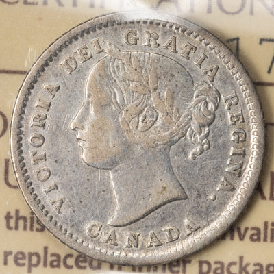 SOLD Canada 1875-H 10 Cents Dime Silver Coin - ICCS VF-20