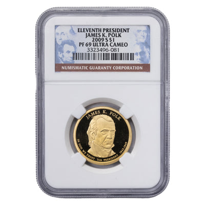 SOLD United States 2009 $1 Dollar Coin James K. Polk - NGC PF-69 UC