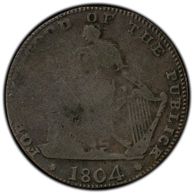 Ireland 1804 Dublin 1/2 Half Penny Token D&H #381