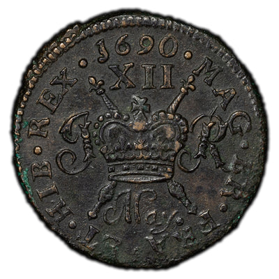 Ireland May 1690 Gun Money Shilling Coin KM #100