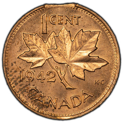 SOLD Canada 1942 1 Small Cent Coin - Clipped Planchet Error High Grade
