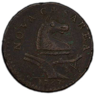 United States New Jersey 1787 Colonial 1 Cent Outlined Shield Green 917