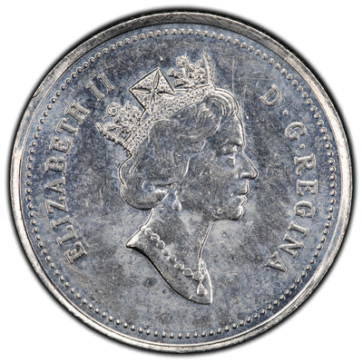 Canada 1993 10 Cents Dime Coin - Partial Clip Error