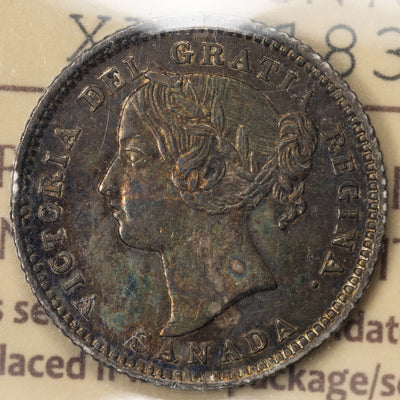 SOLD Canada 1883-H 10 Cents Dime Silver Coin - ICCS EF-45