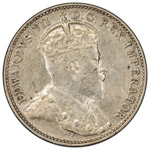 SOLD Canada 1908 Small 8 5 Cents Silver Coin - VF/EF (weak strike)