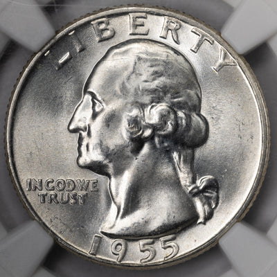 SOLD United States 1955 25 Cents Washington Quarter Silver Coin - NGC MS-65