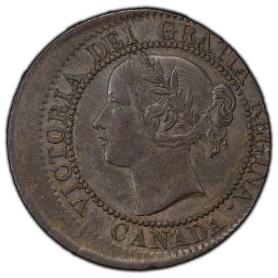 SOLD Canada 1858 1 Large Cent Coin - Off Centre Error - EF+