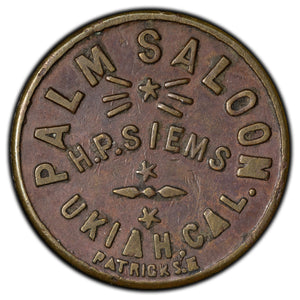 SOLD United States Ukiah California H.P. Siems Saloon 5 Cents Token