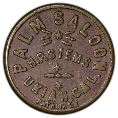 SOLD United States Ukiah California H.P. Siems Saloon 5 Cents Token