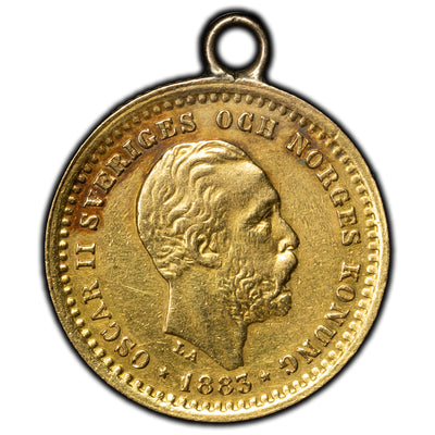 SOLD Sweden 1885 5 Kronor Gold Coin -  Jewellery Piece