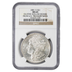 SOLD United States 1881-S $1 Morgan Dollar Silver Coin - NGC MS-65 Ex. Olathe Hoard
