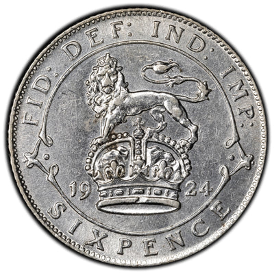Great Britain 1924 6 Pence Silver Coin KM #815a.1