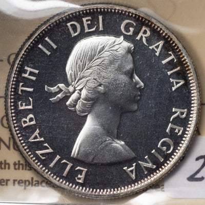 SOLD Canada 1956 50 Fifty Cents Silver Coin - ICCS PL-67 Cameo
