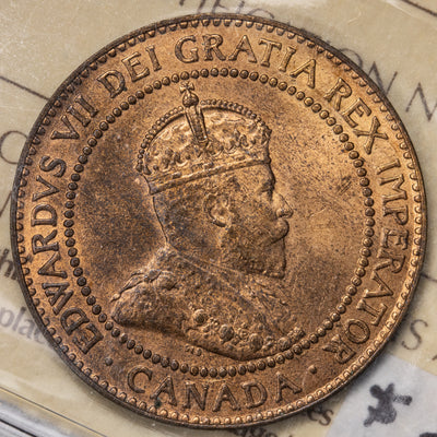 SOLD Canada 1909 1 Large Cent Coin - ICCS MS-64 Red