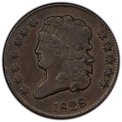 United States 1828 12 Stars 1/2 Half Cent Coin