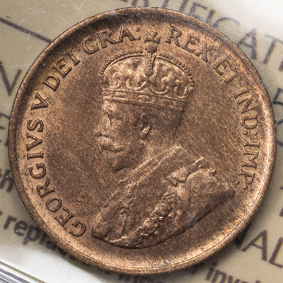 SOLD Canada 1936 1 Small Cent Coin - ICCS MS-65 Red