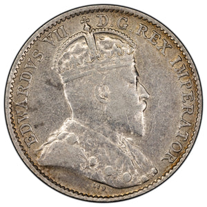 SOLD Canada 1910 Round Leaves 5 Cents Silver Coin - F/VF