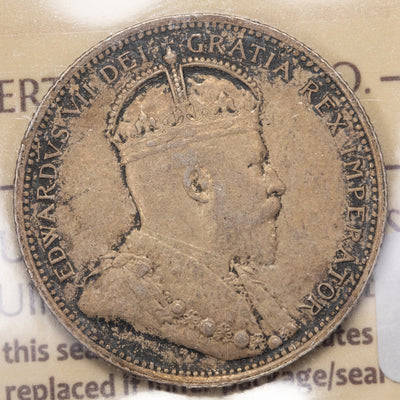 SOLD Canada 1905 25 Cents Quarter Silver Coin - ICCS AU-55