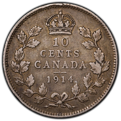 SOLD Canada 1914 10 Cents Dime Silver Coin