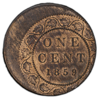 SOLD Canada 1859 N-9 1 Large Cent Coin - Off Centre Error - Lovely High Grade