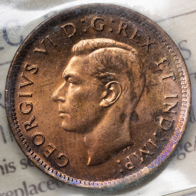 SOLD Canada 1947 1 Small Cent Coin - ICCS MS-64 Red