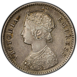 SOLD India 1884 1/4 Rupee Silver Coin KM #490