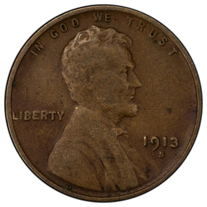 SOLD United States 1913-S 1 Cent Lincoln Wheat Penny Coin