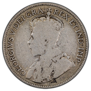 SOLD Canada 1915 25 Cents Quarter Silver Coin - G/VG